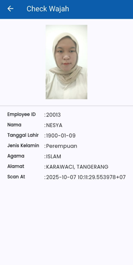 Verifikasi Wajah Berhasil