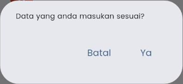 Popup Konfirmasi Face Registration