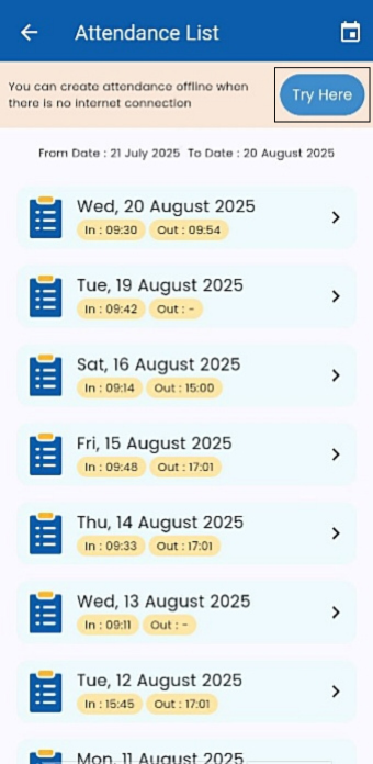 Fitur Attendance List