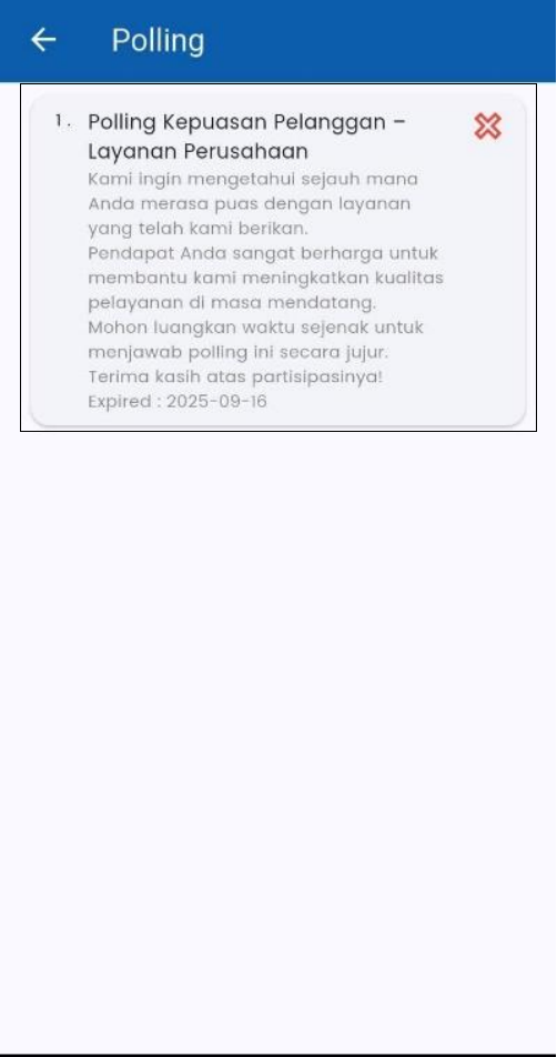 Tampilan Daftar Polling