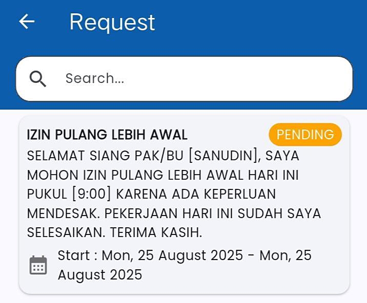 Fitur Request General