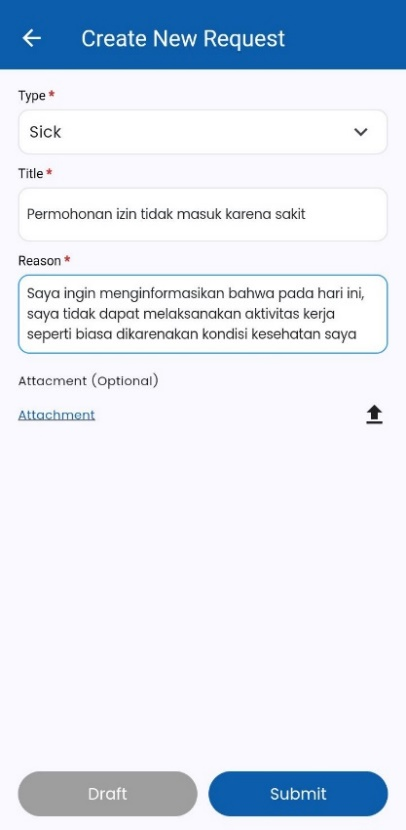 Fitur Request Sakit