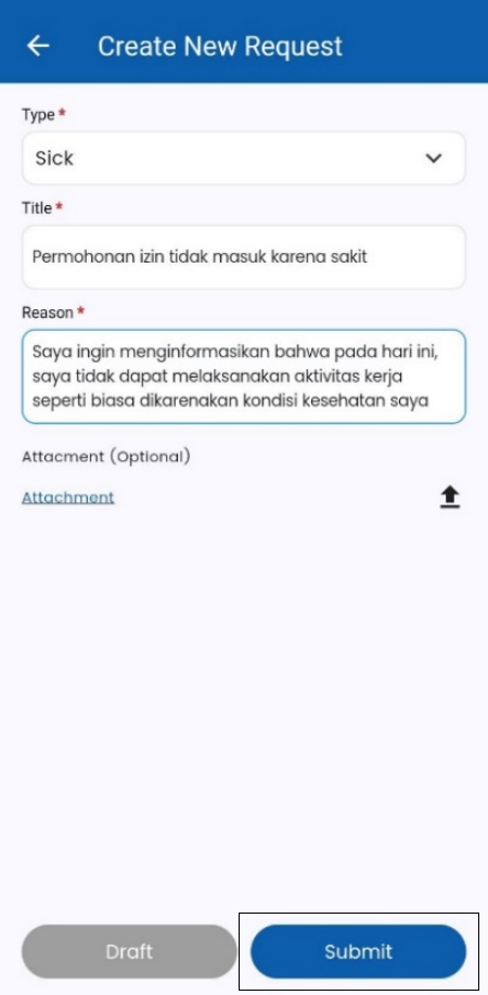 Fitur Request Sakit