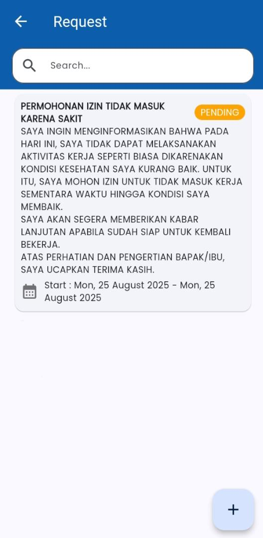 Fitur Request Sakit