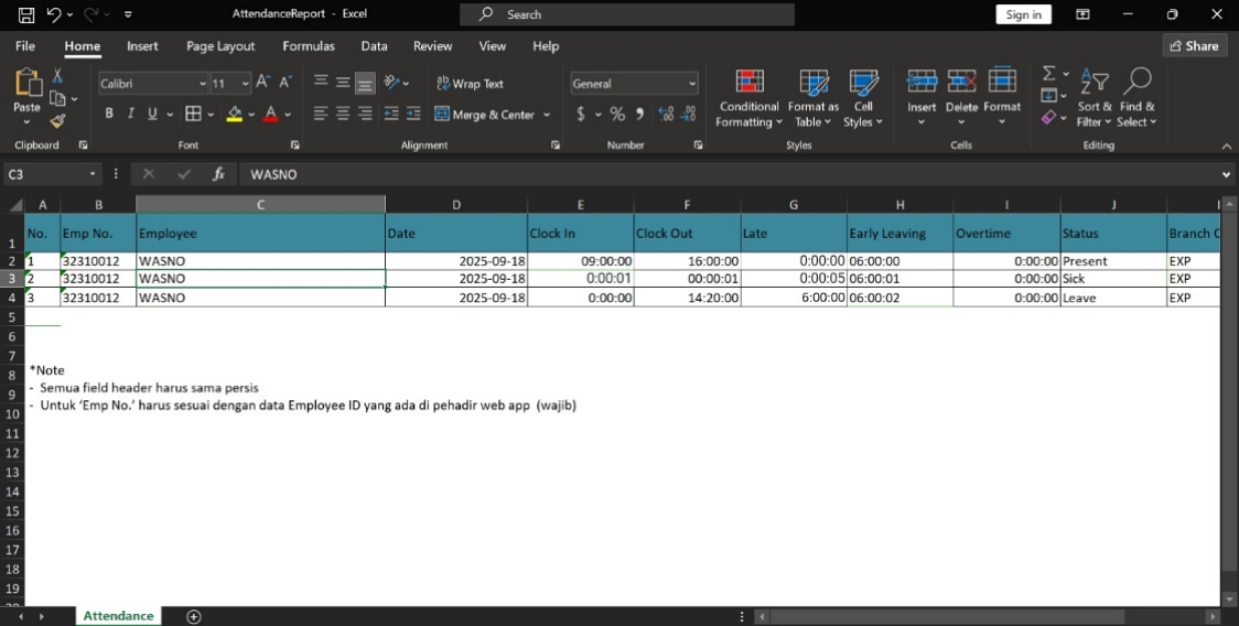 Fitur Attendance List