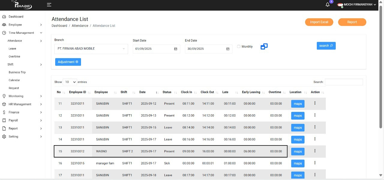 Fitur Attendance List
