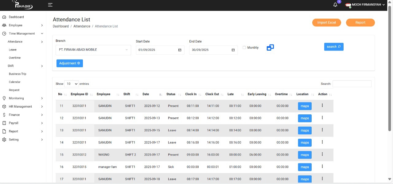 Fitur Attendance List