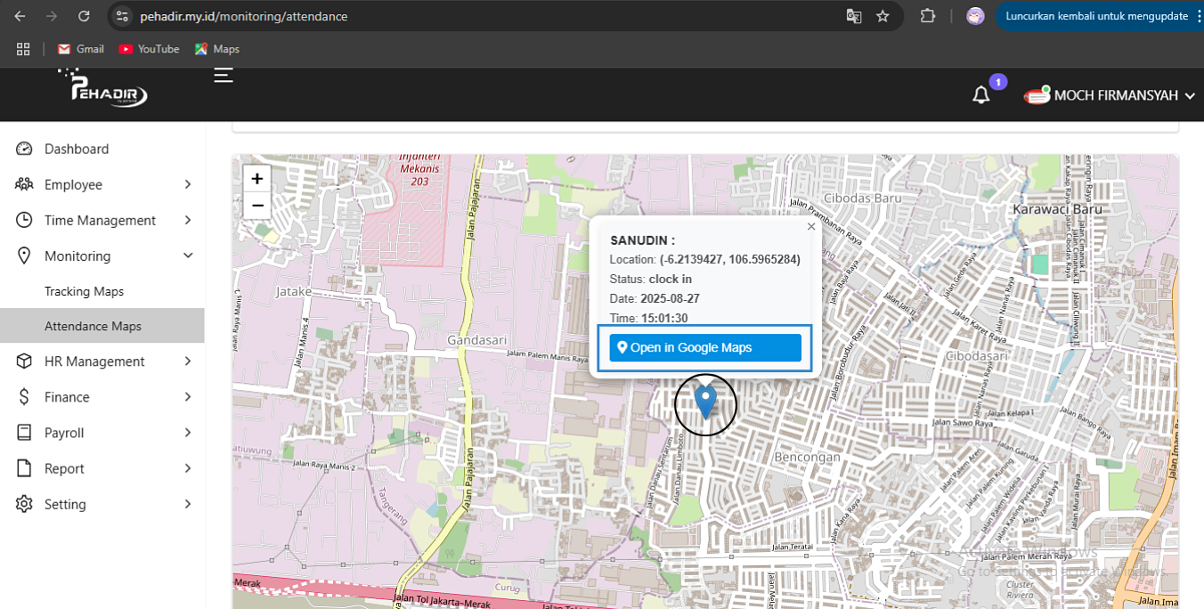 Fitur Attendance Maps