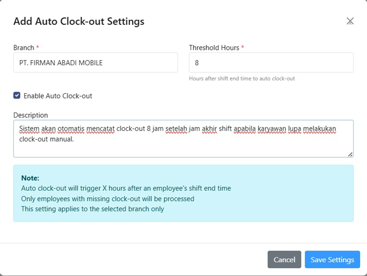 Tambah Pengaturan Baru