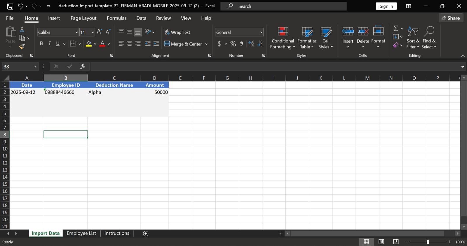 Fitur Deduction Other
