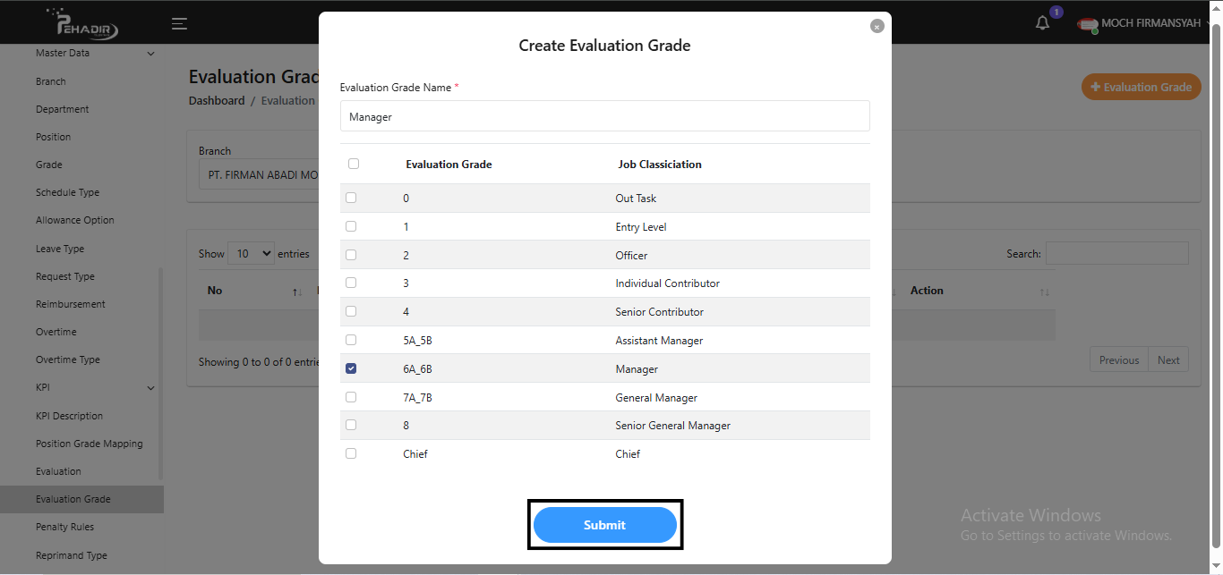 Fitur Evaluation Grade