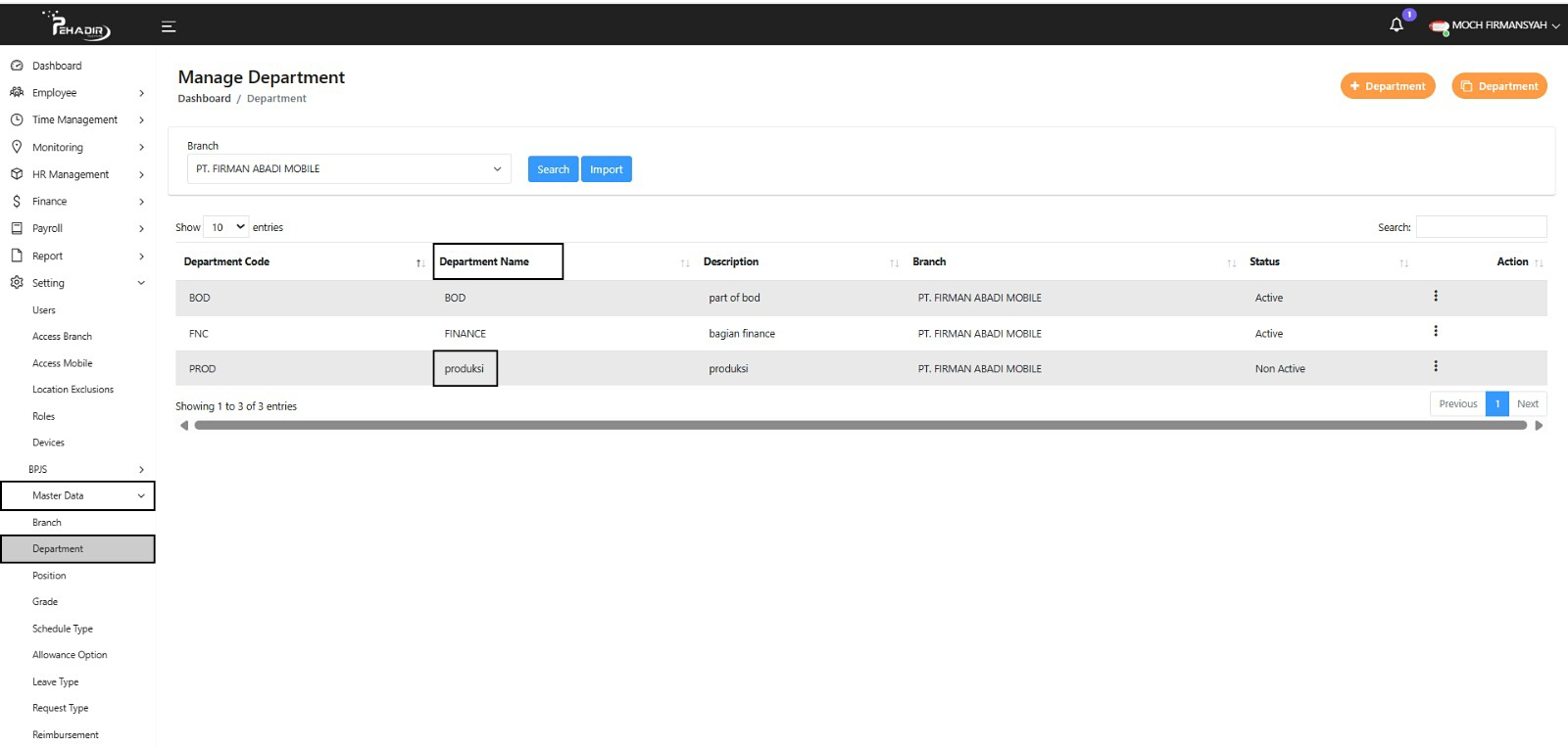 Fitur Manage Employee