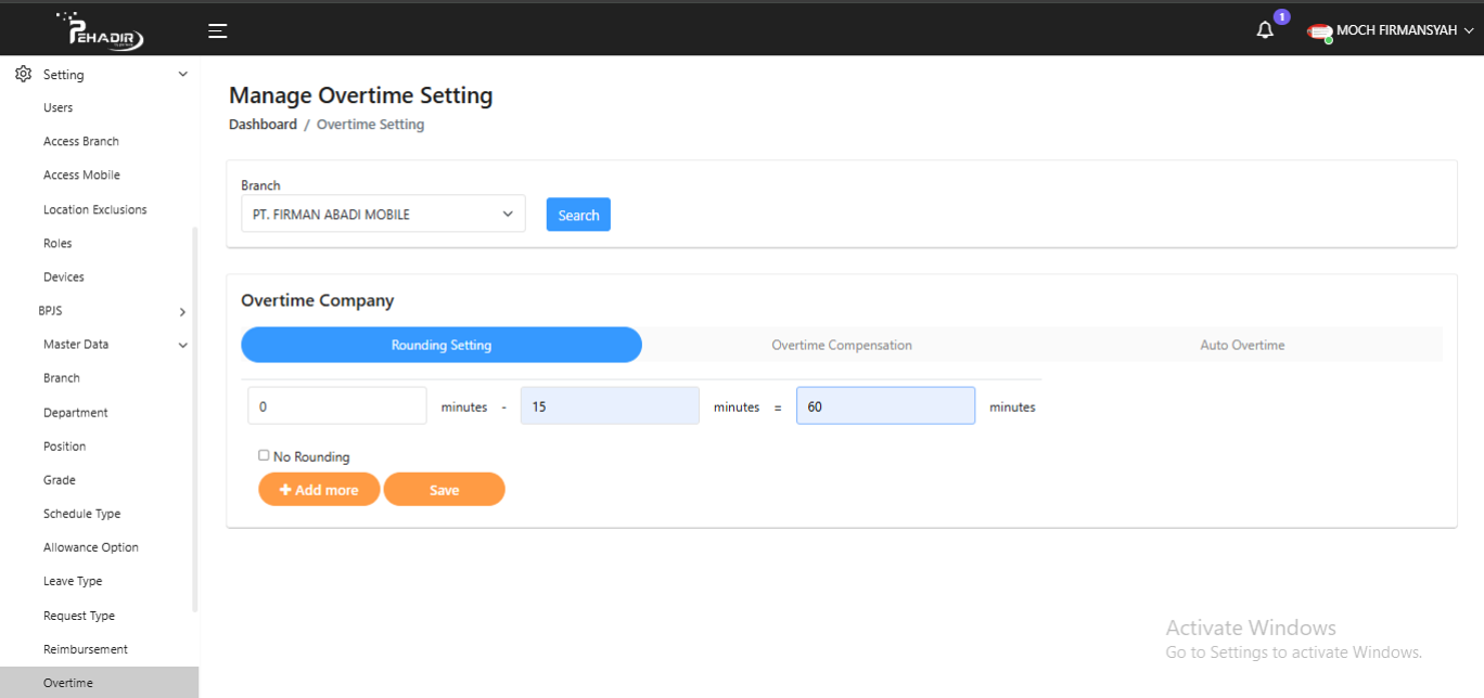 Fitur Manage Overtime