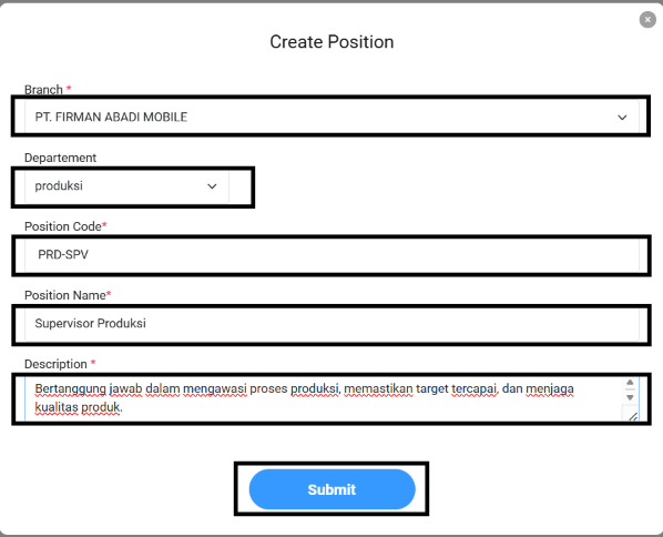 Fitur Manage Position