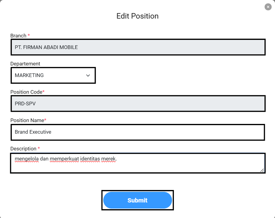 Fitur Manage Position