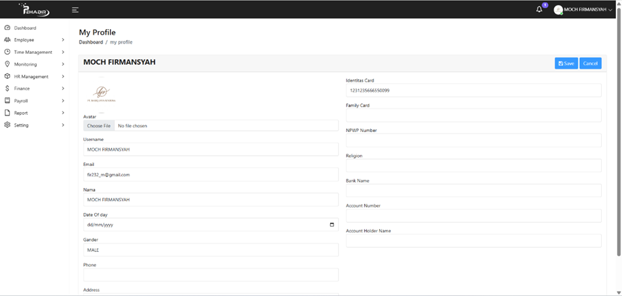 Isi dan Simpan Data Profil