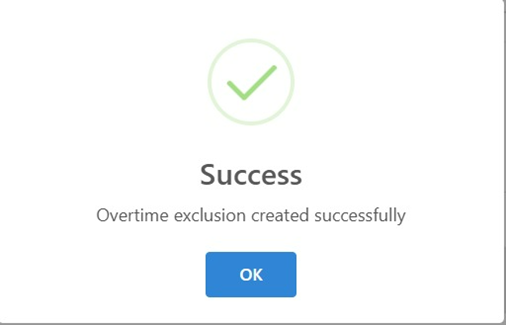 Notifikasi Berhasil Simpan Single Exclusion