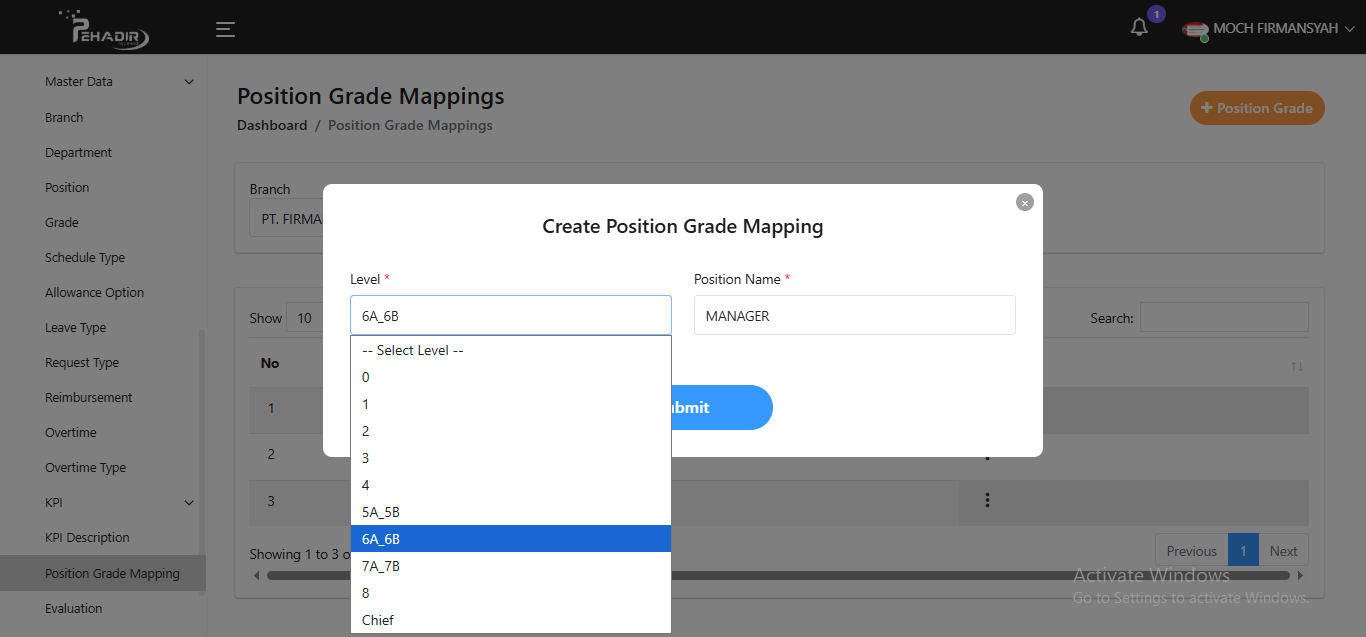Fitur Position Grade Mapping