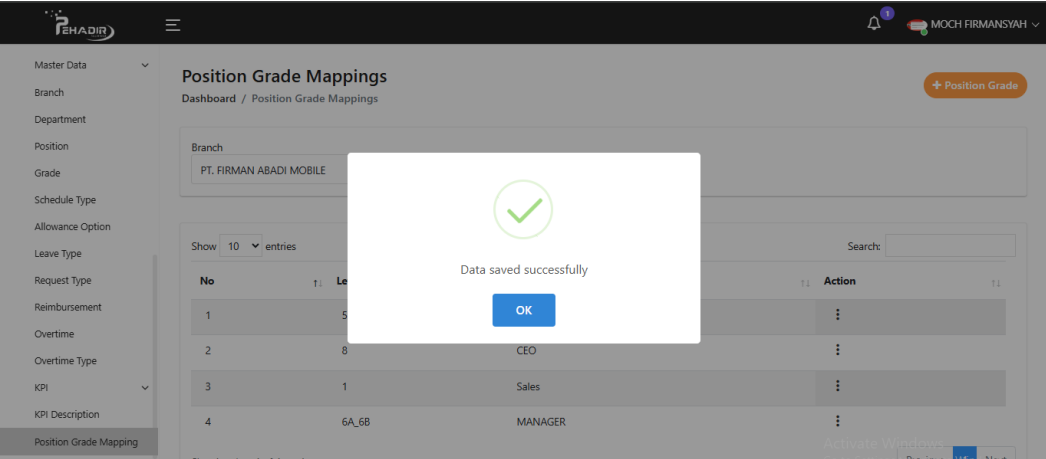Fitur Position Grade Mapping