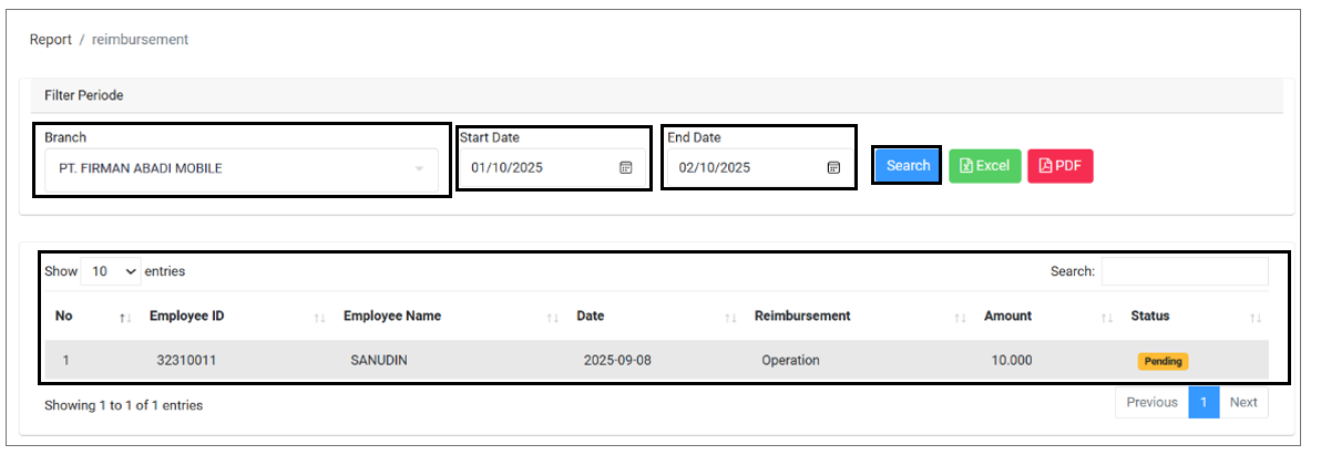 Filter Reimbursement