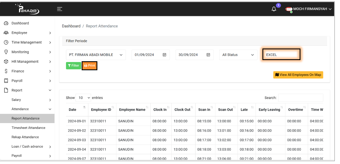 Download Report Attendance