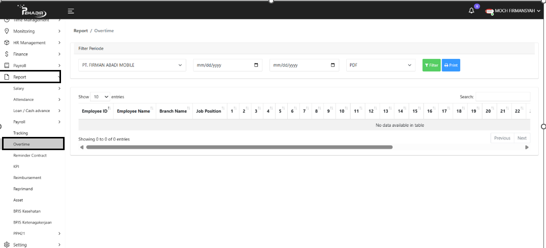 Fitur Report Overtime
