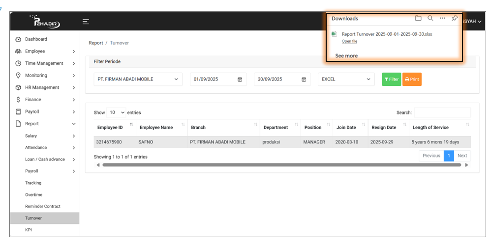 Download Excel Turnover