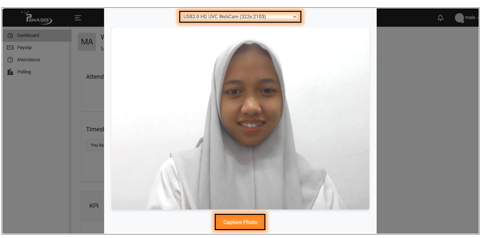 Tampilan Kamera Take Photo